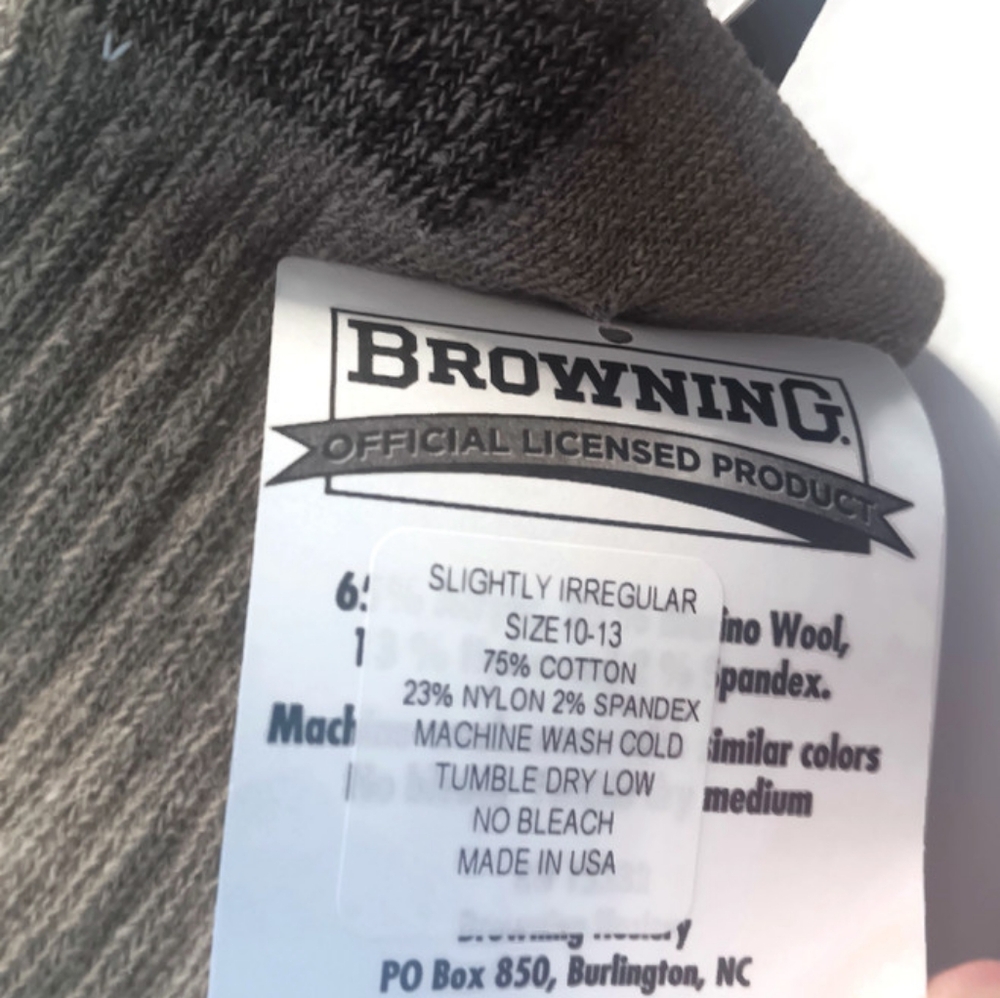 MEN'S BROWNING 3 PAIR COTTON BLEND SOCK - Picture 3 of 3